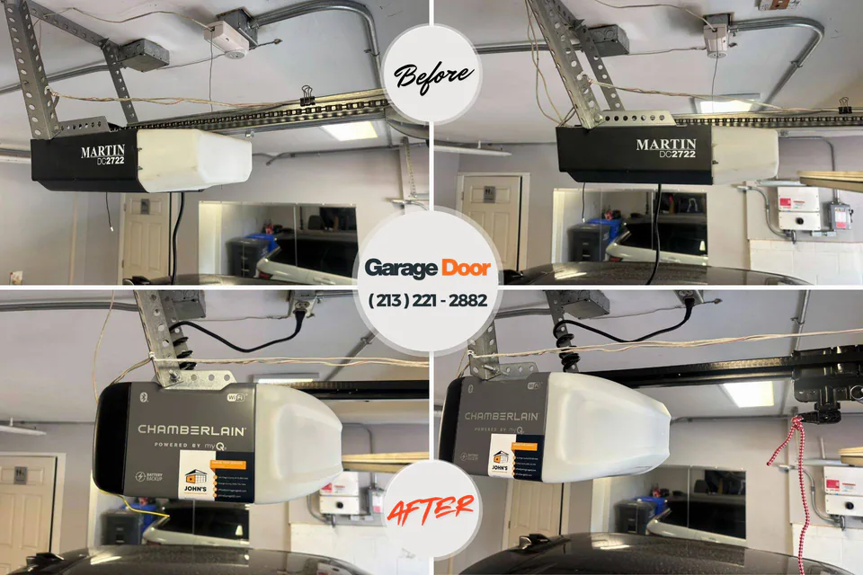 Before and after: garage door repair Wade, MS